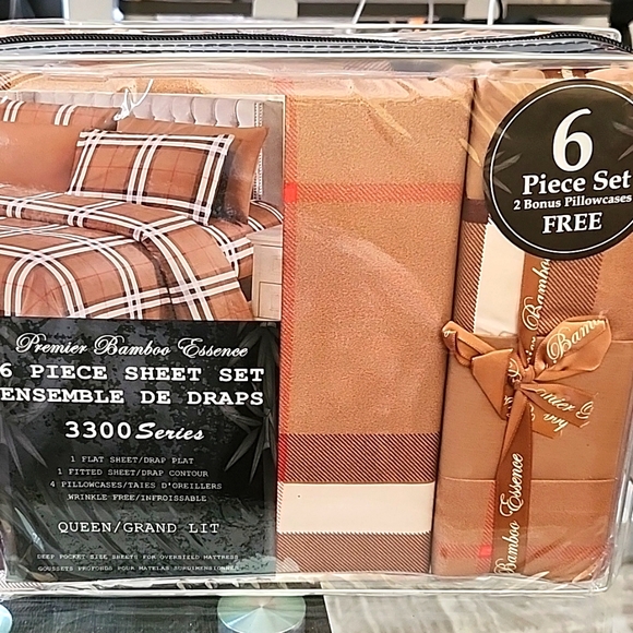 Queen Bamboo Essence Printed Sheet Sets – 6 pcs - Picture 2 of 6